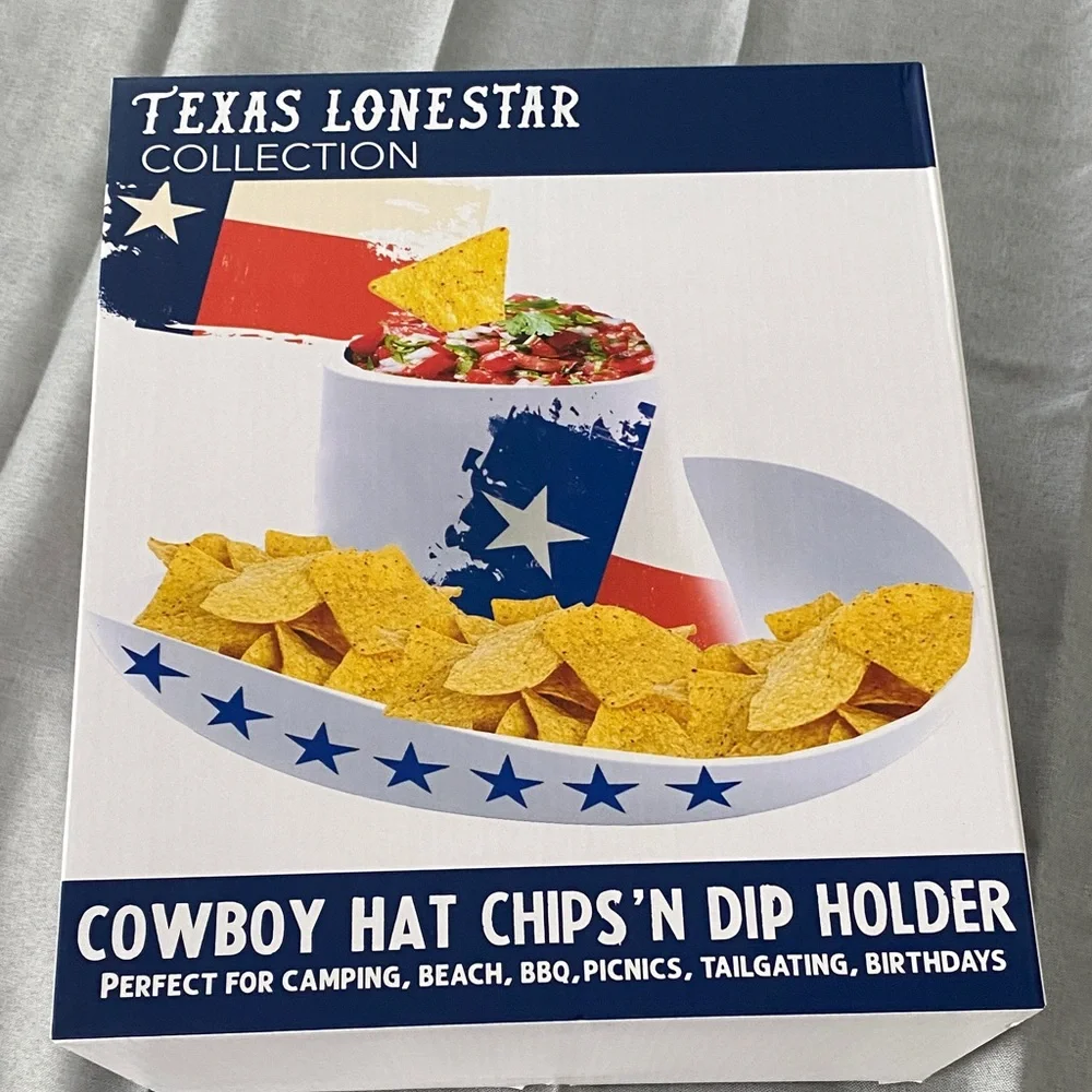 Cowboy Hat Chips and Dip Holder - Patriotic Colors